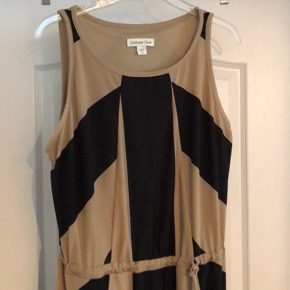 Tan and black dress